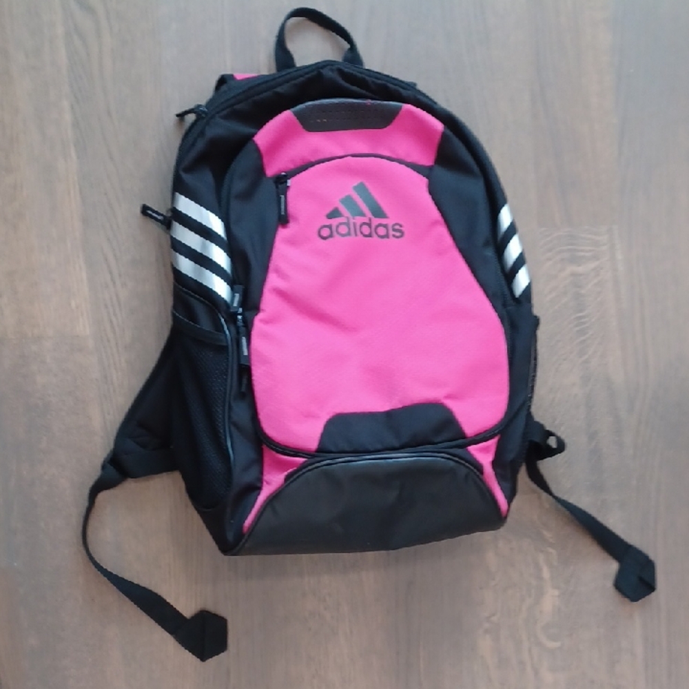 Adidas Black and Pink Backpack